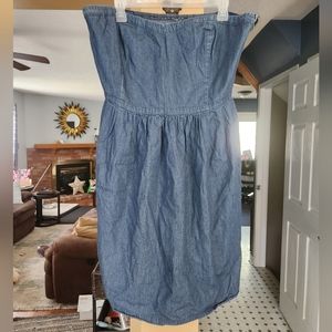 Old Navy Size 16 Faux Denim Strapless Dress